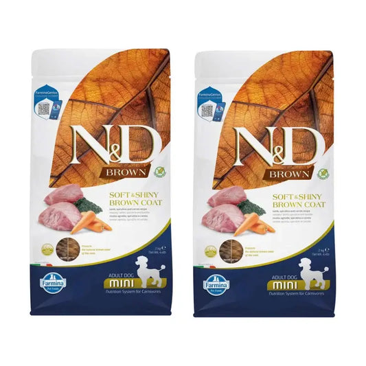 Farmina N&D Brauner Hund Lamm Spirulina Mini 2Kg, 2er Pack