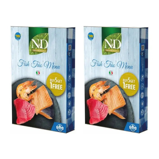 Farmina N&D Cat Natural Fish Trio Menu 6X70Gr, Katzennassfutter, Packung mit 2 Stück