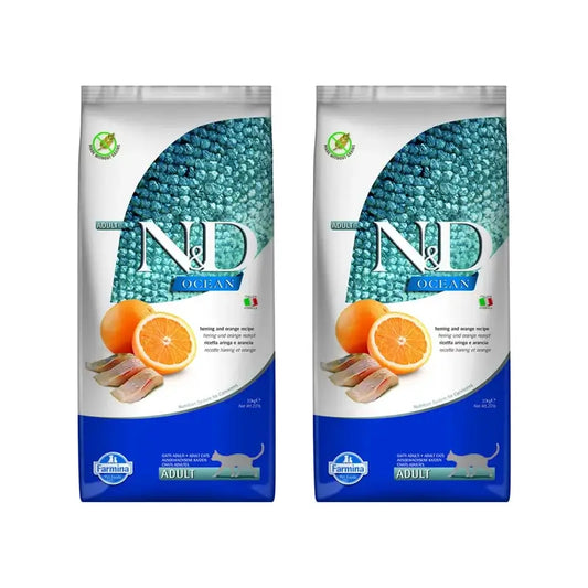 Farmina N&D Cat Ocean Hering 10Kg, Katzenfutter, 2er-Pack