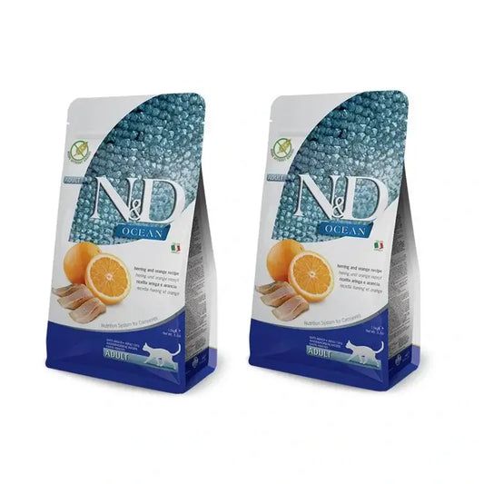 Farmina N&D Cat Ocean Hering 5Kg, Katzenfutter, 2er-Pack