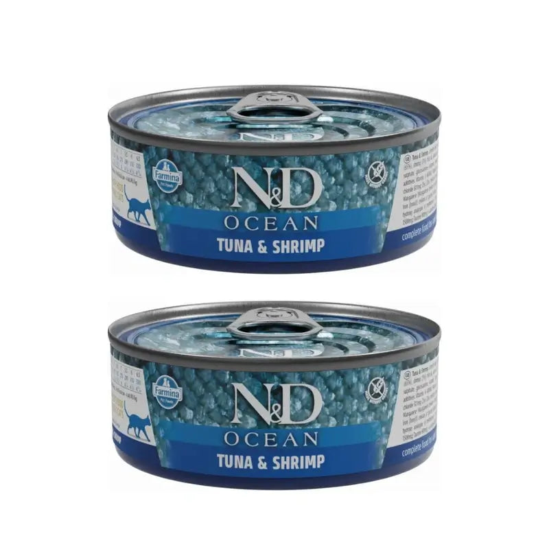 Farmina N&D Katze Ozean Ozean Thunfisch Garnelen Box 24X70Gr, Packung mit 2