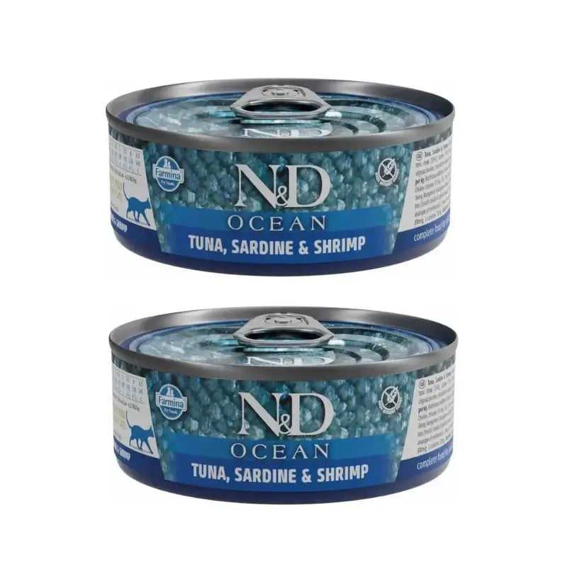 Farmina N&D Cat Ocean Thunfisch Sardine Shrimp 30X70Gr, 2er Pack
