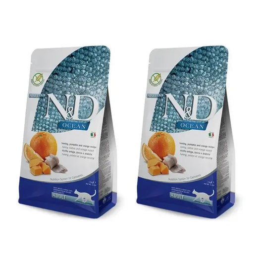 Farmina N&D Cat Ocean Pumpkin Herring 300Gr, Cat Food, Pack Of 2