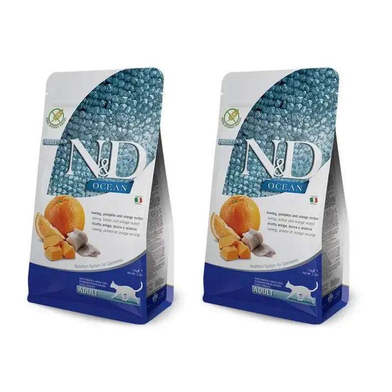Farmina N&D Cat Ocean Kürbis Hering 300Gr, Katzenfutter, 2er Pack
