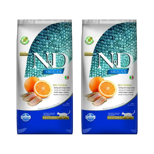 Farmina N&D Cat Ocean Neutered 5Kg, Katzenfutter, 2er-Pack