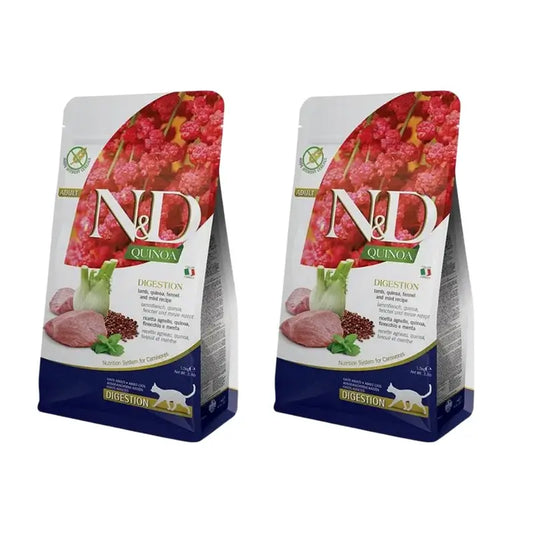 Farmina N&D Cat Quinoa Verdauung Lamm Verdauung 1,5Kg, Katzenfutter, Packung mit 2