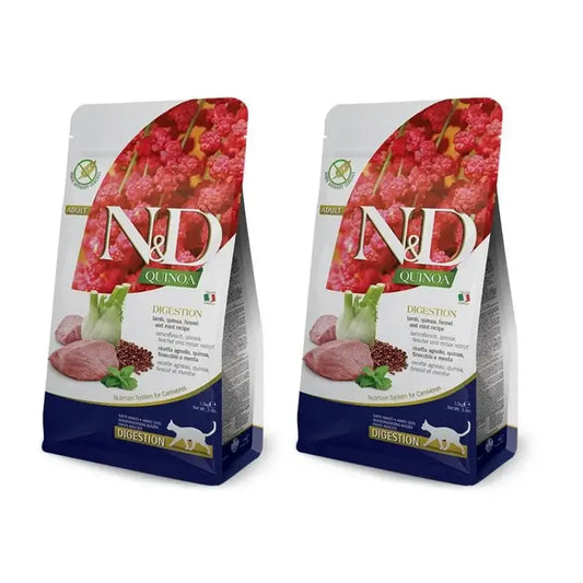 Farmina N&D Cat Quinoa Verdauung Lamm Verdauung 5Kg, Katzenfutter, 2er Pack