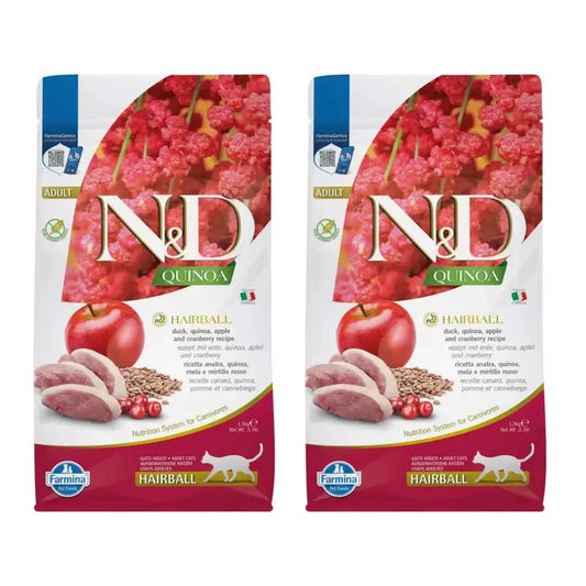 Farmina N&D Cat Quinoa Hairball Ente 1,5Kg, 2er Pack