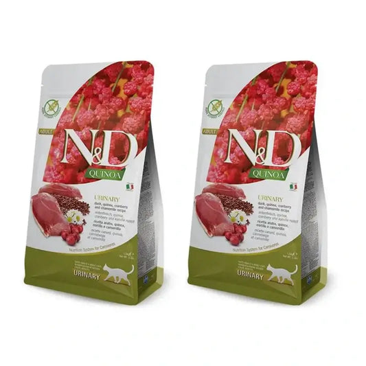 Farmina N&D Cat Quinoa Urinary Urinary Duck 5Kg, Katzenfutter, 2er Pack