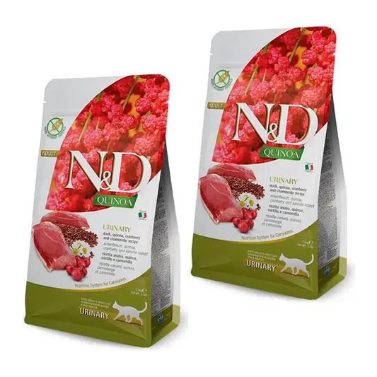 Farmina N&D Cat Quinoa Urinary Quinoa Urinary Ente Katzenfutter, Packung 2 x 1,5Kg