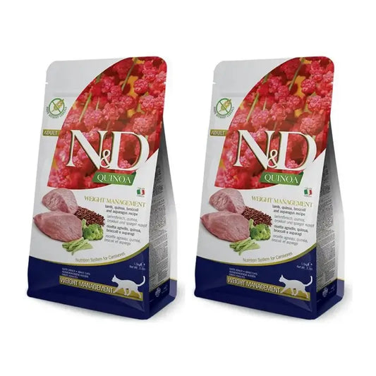 Farmina N&D Cat Quinoa Weight Management Lamm 5Kg, Katzenfutter, 2er-Pack