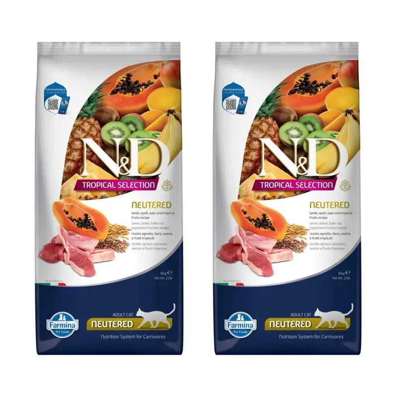 Farmina N&D Cat Tropical Selection Kastriertes Lamm 10Kg, 2er Pack