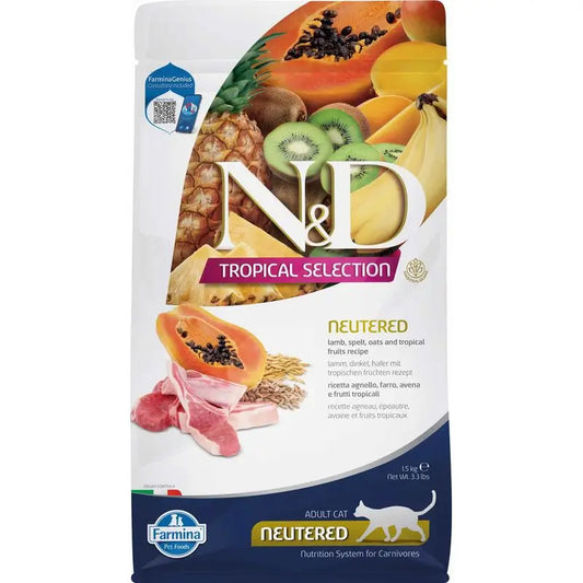 Farmina N&D Cat Tropical Auswahl Kastriertes Lamm 1,5Kg