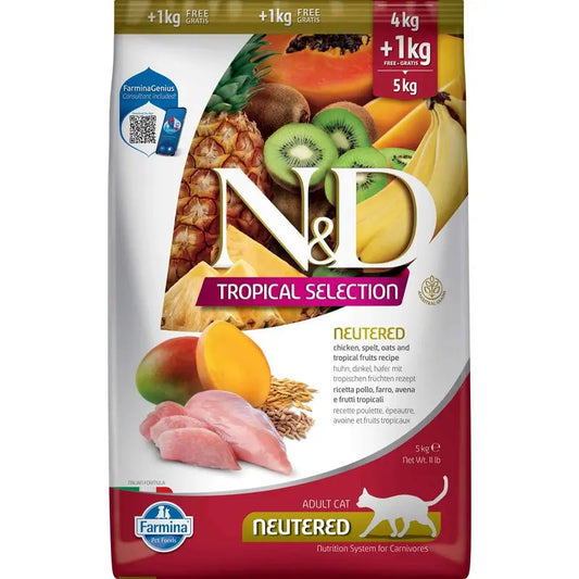 Farmina N&D Cat Tropical Selection Kastriertes Huhn 4+1kg