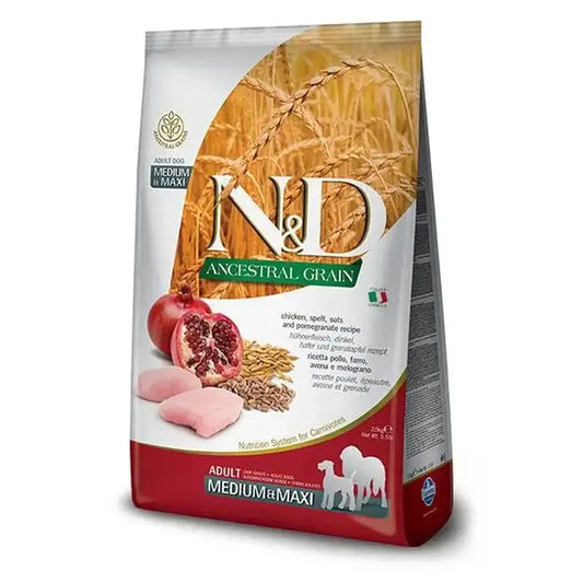 Farmina N&D Dog Ancestral Medium Maxi Chicken 12Kg , Hundefutter für Hunde