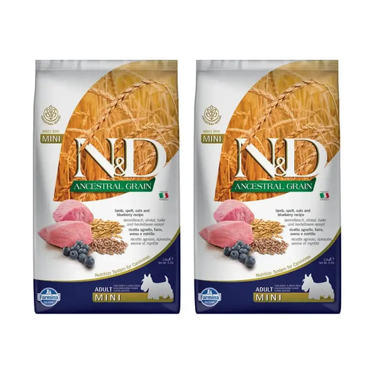 Farmina N&D Dog Ancestral Mini Lamb 7Kg, Hundefutter, 2er-Pack