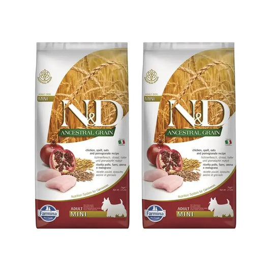 Farmina N&D Dog Ancestral Mini Huhn 7Kg, Hundefutter, 2er Pack
