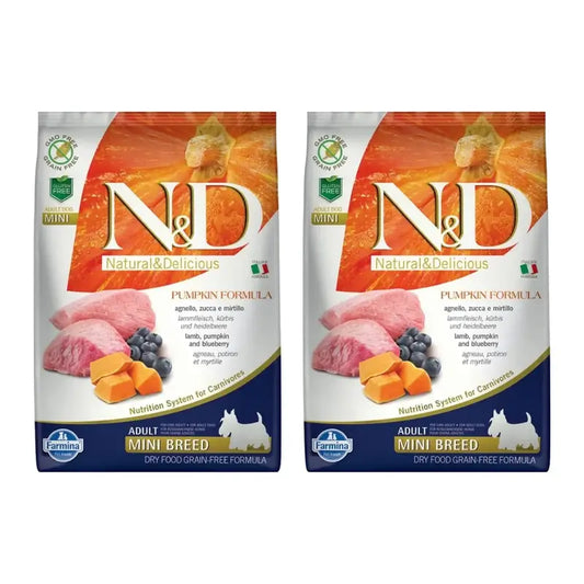 Farmina N&D Dog Kürbis Mini Lamm 7Kg, Hundefutter, 2er-Pack