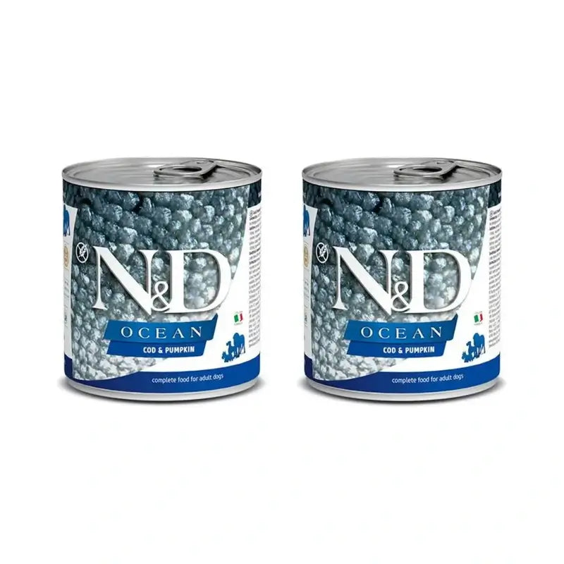 Farmina N&D Dog Ocean Ocean Kürbis Kabeljau Box 6X285Gr, Nassfutter für Hunde, 2er Pack