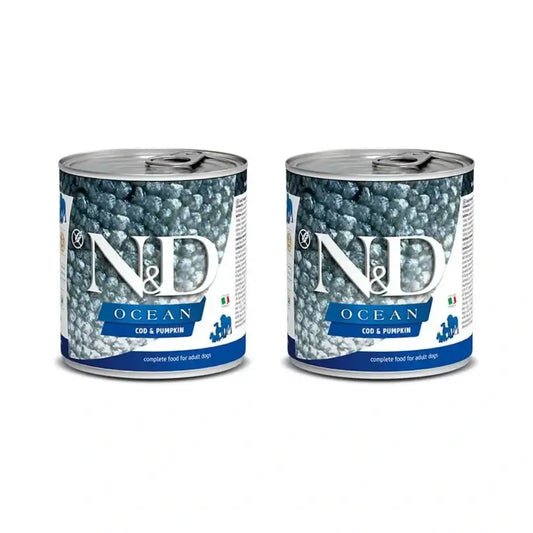 Farmina N&D Dog Ocean Ocean Kürbis Kabeljau Box 6X285Gr, Nassfutter für Hunde, 2er Pack