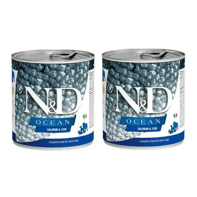 Farmina N&D Dog Ocean Ocean Lachs Kabeljau Box 6X285Gr, Nassfutter für Hunde, 2er Pack