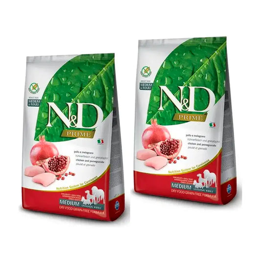 Farmina N&D Dog Prime Medium Maxi Huhn Hundefutter, Packung 2 x 12Kg