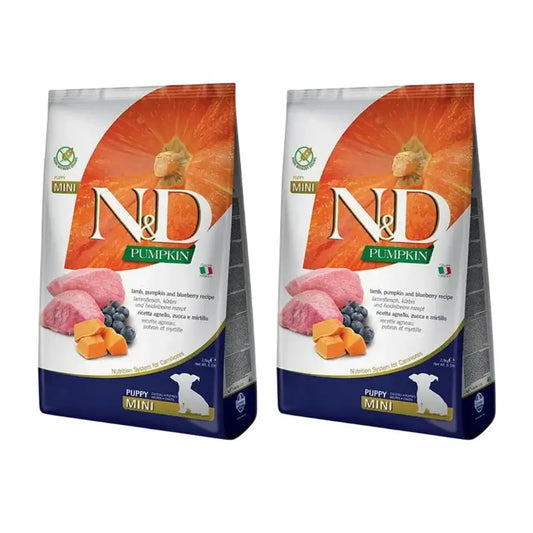 Farmina N&D Dog Puppy Kürbis Kürbis Mini Lamm 7Kg, Welpen Hundefutter, 2er Pack
