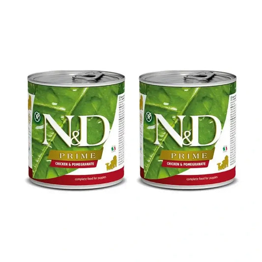 Farmina N&D Dog Puppy Prime Chicken Boxed 6X285Gr, Hundenassfutter für Welpen, 2er Pack