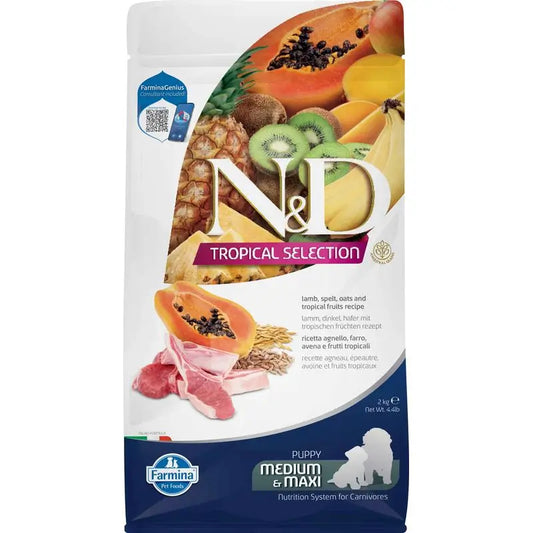 Farmina N&D Hund Welpe Tropische Auswahl Med Maxi Lamm 2Kg