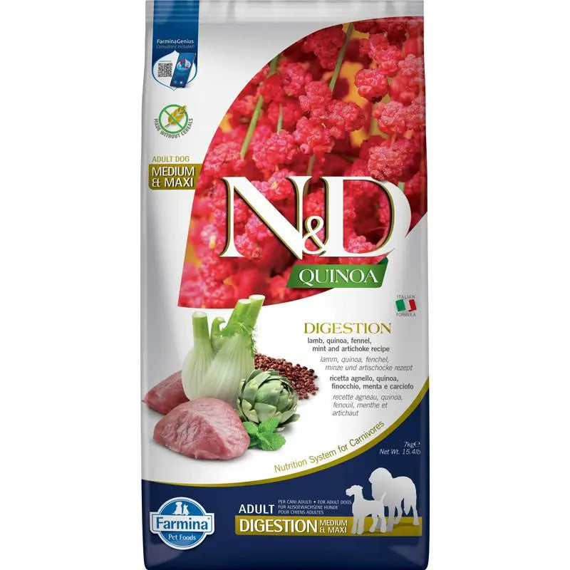 Farmina N&D Hund Quinoa Verdauung Lamm Med/Maxi 7Kg