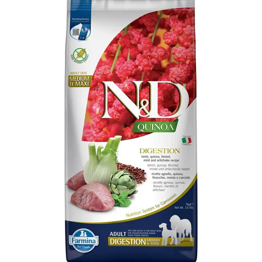 Farmina N&D Hund Quinoa Verdauung Lamm Med/Maxi 7Kg