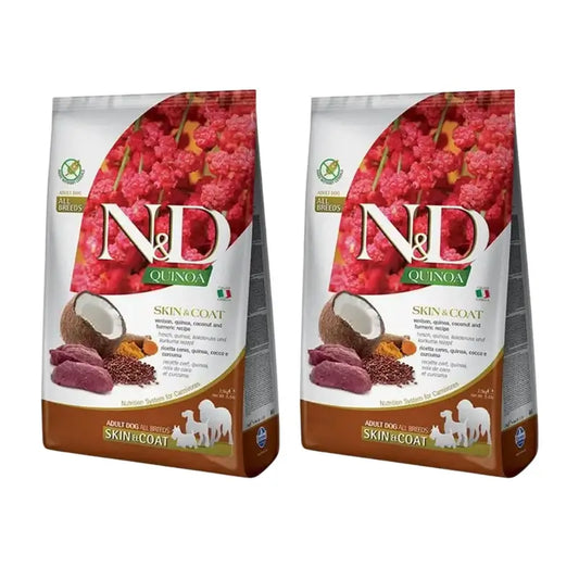 Farmina N&D Dog Quinoa Skin Coat Venison 7kg, Hundefutter, 2er-Pack