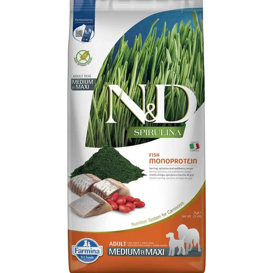 Farmina N&D Hund Spirulina Medium Maxi Hering 7Kg