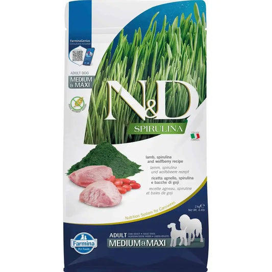 Farmina N&D Hund Spirulina Medium Maxi Lamm 2Kg