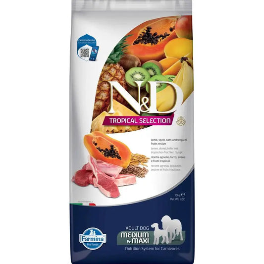 Farmina N&D Hund Tropische Auswahl Med Maxi Lamm 10Kg