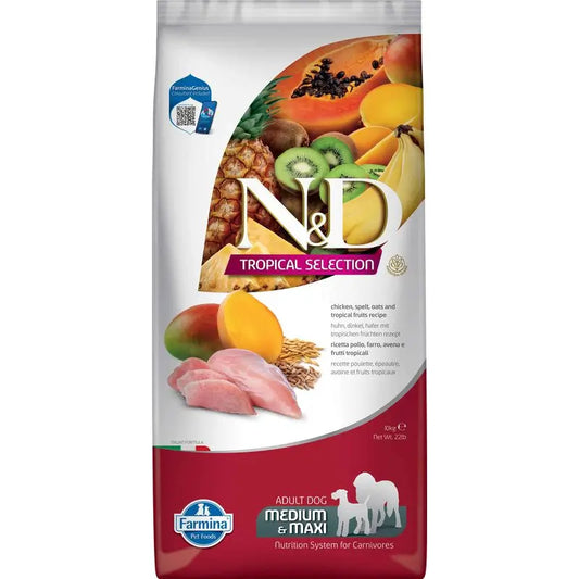 Farmina N&D Hund Tropische Auswahl Med Maxi Huhn 10Kg