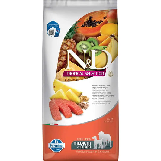 Farmina N&D Hund Tropische Auswahl Med Maxi Lachs 10Kg