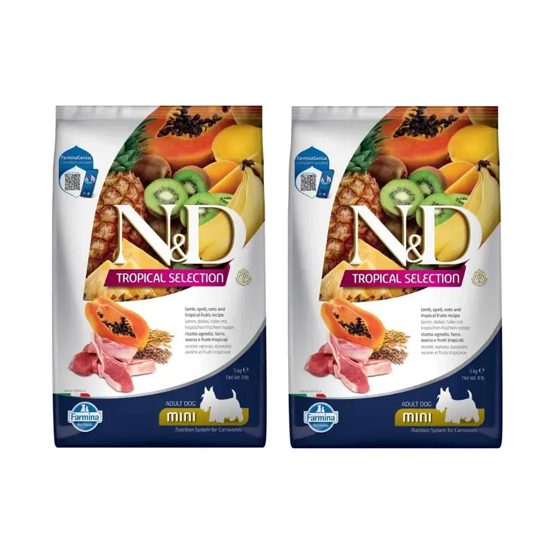 Farmina N&D Dog Tropical Selection Mini Lamm 5Kg, 2er-Pack