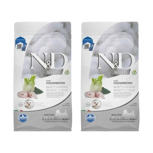 Farmina N&D Weißer Wolfsbarsch Spirulina Mini 2Kg, 2er Pack