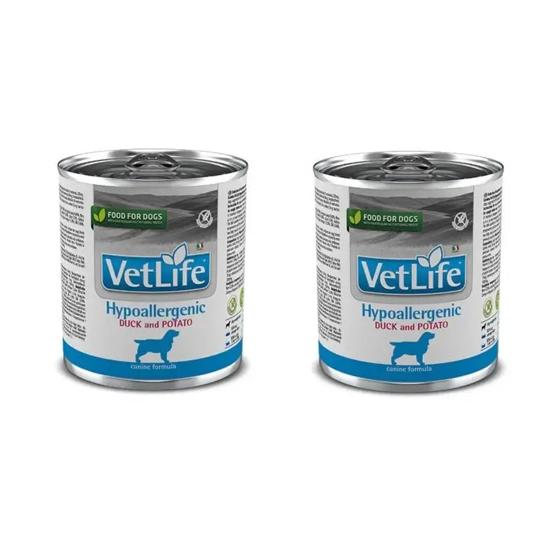 Farmina Vet Dog Hypoallergenic Duck Boxed 6X300Gr, Nassfutter für Hunde, 2er Pack