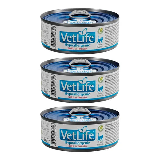 Farmina Vet Life Cat Hypoallergenic Schwein, Pack 3 x Box 12X85Gr