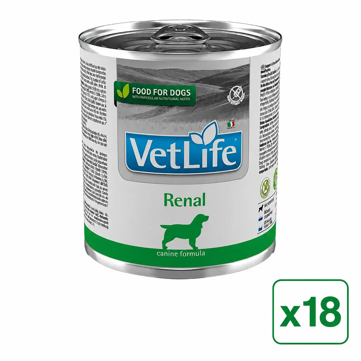 Farmina Vet Life Dog Renal, Packung mit 18 x 300 Gramm