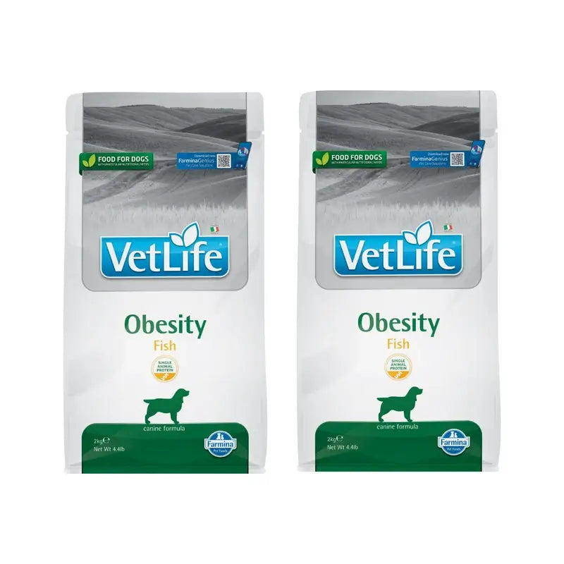 Farmina Vet Life Nat Dog Obesity Fish Adult 2Kg, Hundefutter, 2er-Pack
