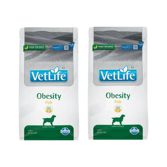 Farmina Vet Life Nat Dog Obesity Fish Adult 2Kg, Hundefutter, 2er-Pack