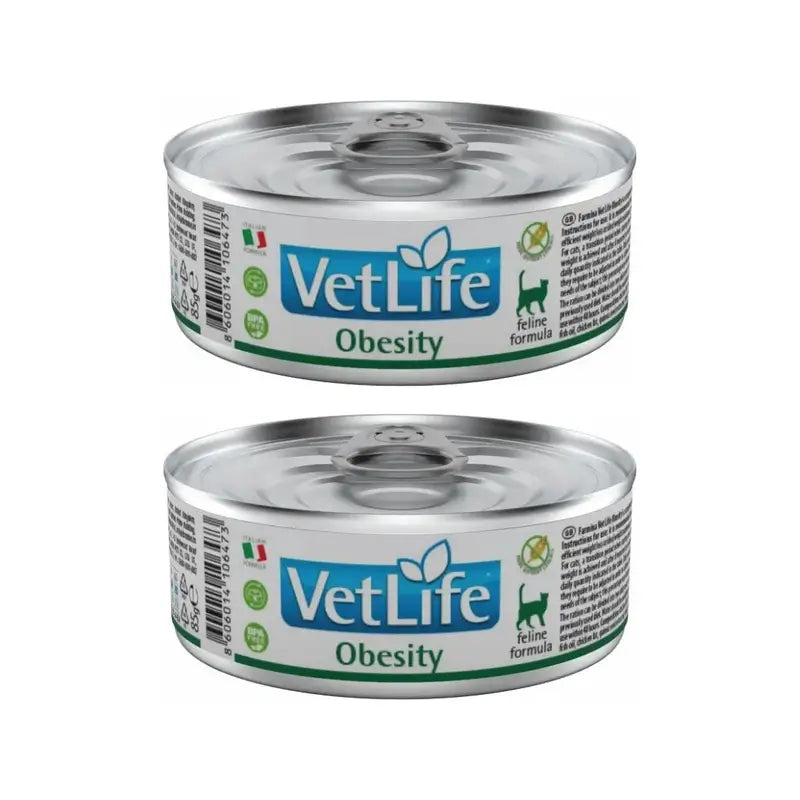 Farmina Vet Natural Diet Cat Obesity 12X85Gr, Nassfutter für Katzen, Packung mit 2