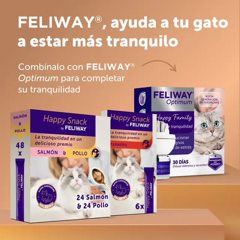 Feliway Happy Snack Huhn und Lachs, 48 Beutel