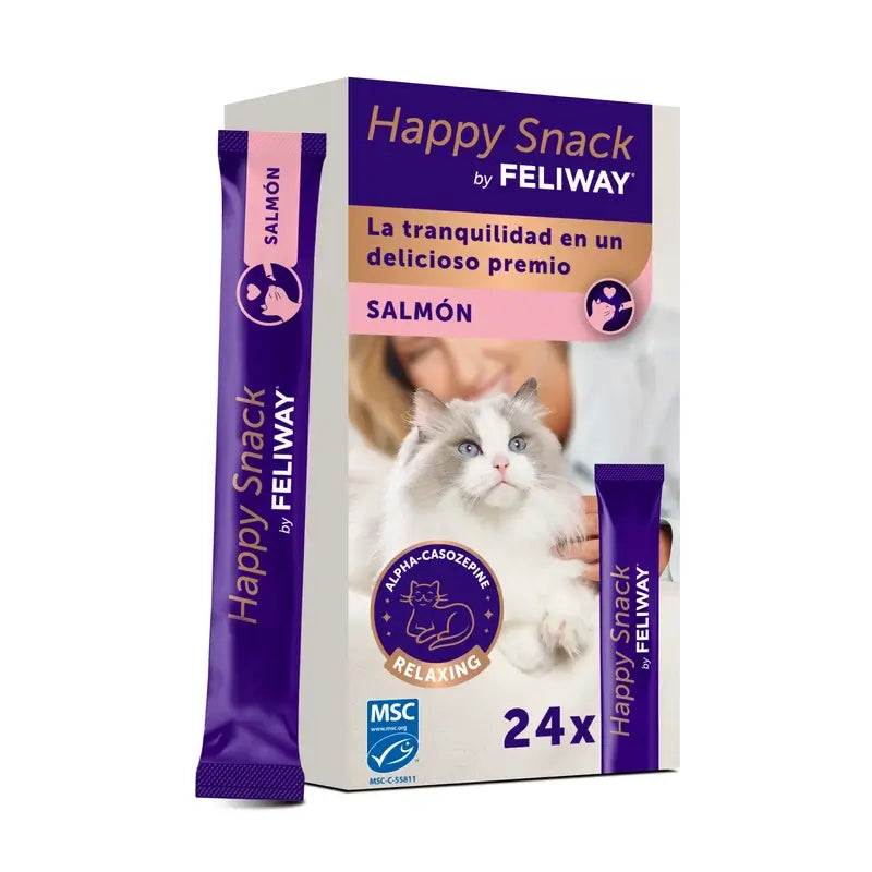 Feliway Happy Snack Lachsgeschmack, 24 Portionsbeutel