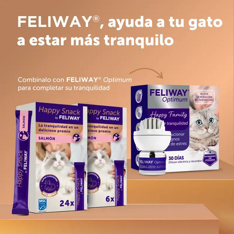 Feliway Happy Snack Lachsgeschmack, 24 Portionsbeutel