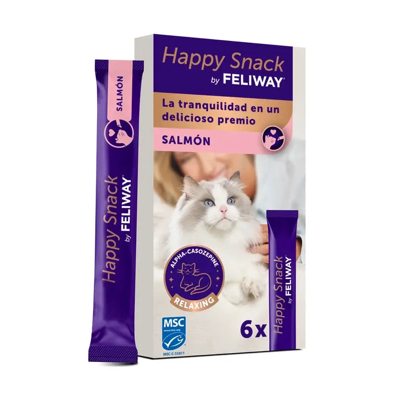 Feliway Happy Snack Lachsgeschmack, 6 Portionsbeutel