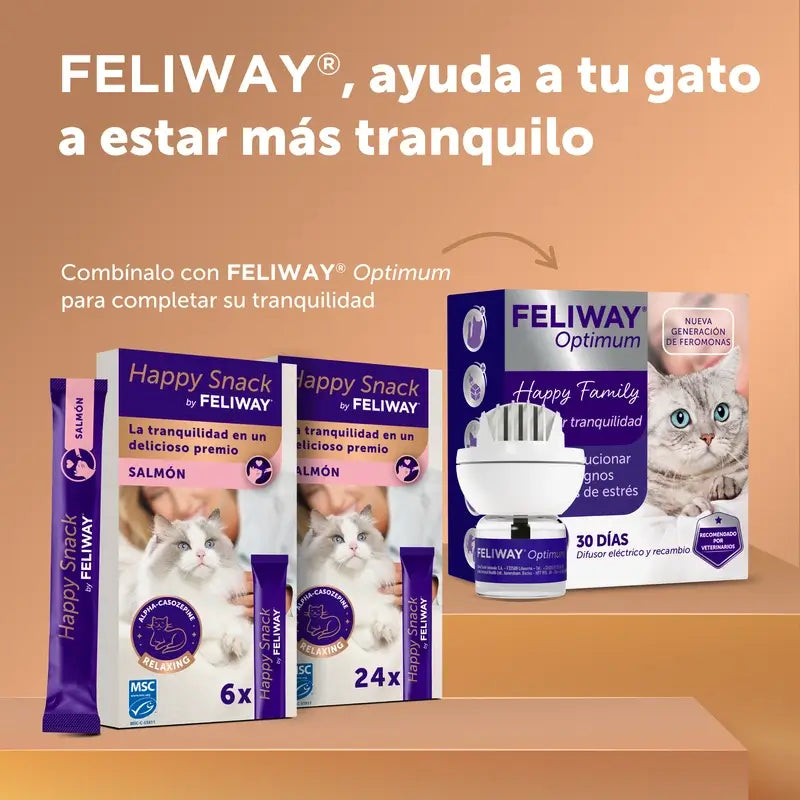 Feliway Happy Snack Lachsgeschmack, 6 Portionsbeutel